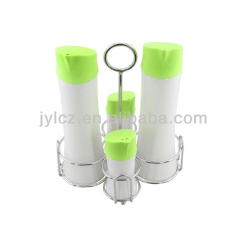 conjunto para 4pcs dispensador de óleo e vinagre de cerâmica com tampa de silicone